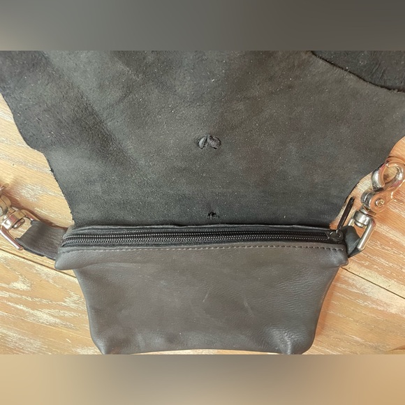 Handmade Black SUPER SOFT Genuine Leather Clip On Hip Bag Fanny Pack Motorcycle - Picture 10 of 13
